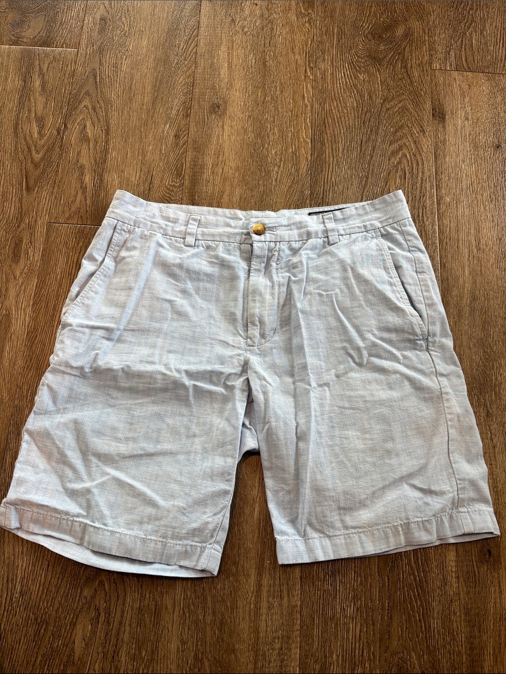 Men's Light Gray Linen-Blend Shorts